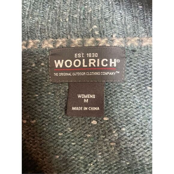 Woolrich Vintage 90’s Women’s Teal Green Speckled Knit Cardigan – Size Medium - Picture 11 of 12